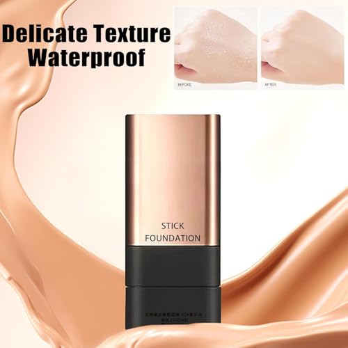 2 In 1- Luxury Anti-Wrinkle Foundation Stick, Korea Flawless Eraser Foundation Stick With Brush, Double Head Foundation Make-Up Stick, Multi-use Foundation Stick Makeup (Brilliant White-01)
