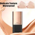 2 In 1- Luxury Anti-Wrinkle Foundation Stick, Korea Flawless Eraser Foundation Stick With Brush, Double Head Foundation Make-Up Stick, Multi-use Foundation Stick Makeup (Brilliant White-01)