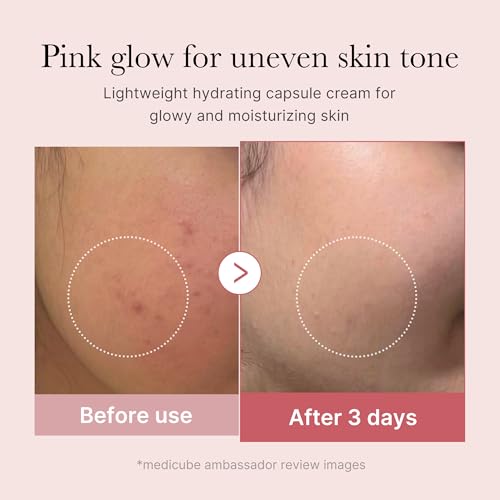 medicube Salmon DNA PDRN Pink Collagen Capsule Cream, Face Moisturizer | Lightweight Moisturizing Cream | PDRN, Niacinamide for Uneven Skin Tone, Glow hydration | Korean Skin Care 1.94 oz