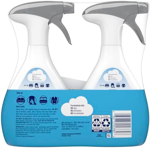 Febreze Fabric Spray, Odor Fighter for Strong Odor, Refresher Spray PLUS with Clean Scent, 16.9 oz (2 Count)