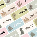 – Personalized Name Labels for Kids (120) – Waterproof & Durable Stickers for Clothing, School & Daycare Items - Dinosaurs