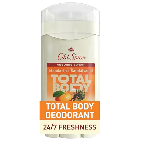 Old Spice Whole Body Deodorant for Men, Total Body Deodorant, Mandarin + Sandalwood, Aluminum Free Deodorant Stick for 24/7 Freshness // Dermatologist Tested Whole Body Deodorant, 3.0 oz