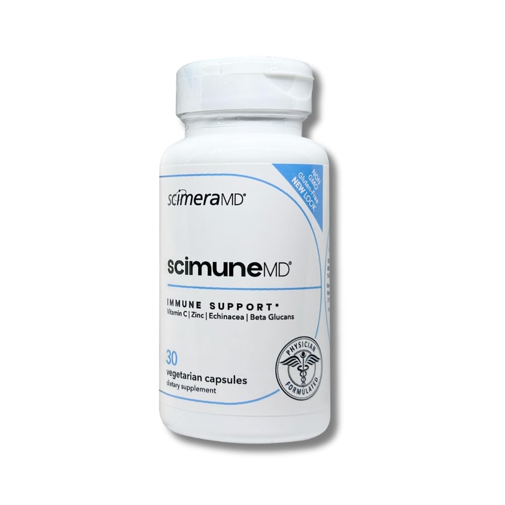 ScimeraMD® Scimune Immune Support Supplement with Zinc, Quercetin, Vitamin C, Echinacea & Wellmune® Beta Glucan, 30 Capsules