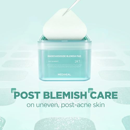 MEDIHEAL Madecassoside Cotton Facial Pads - Toner Pads with Centella Asiatica to Improve Uneven Skin Tone - Vegan Face Gauze Pads, 100 Pads