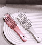 CALISTA Smoothie Hair Brush | Vented Design & Flexible Bristles Work in Wet & Dry Hair | Ergonomic Handle Detangles Without Pulling | Pain-Free Hair Accessories | All Hair Types (Pink)