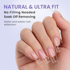 BTArtbox Square Gel Nail Tips - 320pcs Press on Nails Medium, Pre-shape Half Matte Clear False Tips, Full Cover Acrylic Fake Nails For Nail Extension, Home DIY Nail Salon 16 Sizes