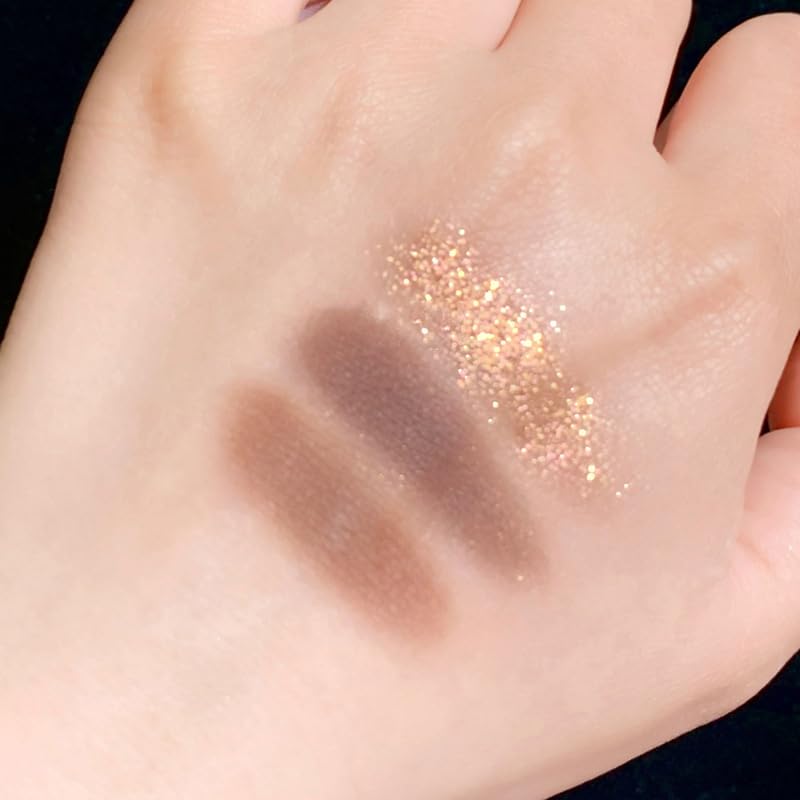 Kayswang 9 colors glitter eyeshadow palette makeup palette matte high pigment color cream texture natural eye shadow powder eye shadow palette in autumn and winter long lasting & waterproof (silver)