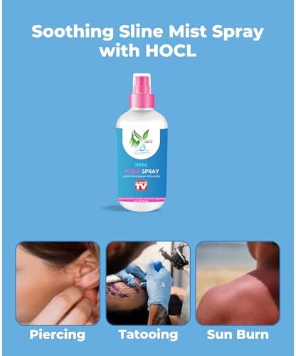 VoilaVe HOCL Spray | Hypochlorous Acid Spray for Skin | HOCL Face & Body Mist Toner for Acne, Scars, Redness, Irritations, Itchy Scalp & Piercing Aftercare | As Seen on TV – 8oz (Packaging May Vary)