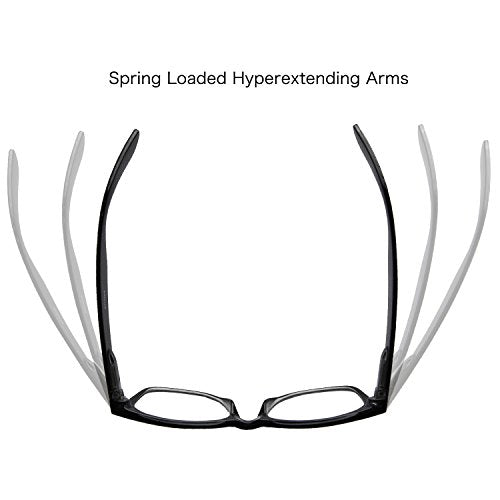 grinderPUNCH High Magnification Power Readers Reading Glasses 1.00-6.00 (Black, 4.5)