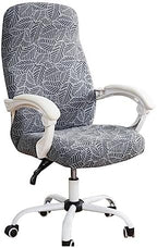 Relief Sculpture Office Chair Slipcovers for Rotating Office Computer Chair Cover with Zipper Universal Office Chair Cover Stretchable for Dogs -Light Gray-Large