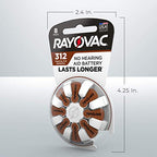 Rayovac Hearing Aid Batteries Size 312 for Advanced Hearing Aid Devices, 8 Count (Pack of 7)