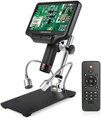 Andonstar AD407 3D HDMI Soldering Digital Microscope with 4MP UHD and 7 inch Adjustable LCD Screen USB Video Microscopes for Phone Repairing SMT SMD DIY