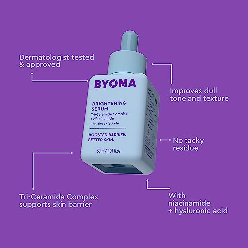 BYOMA Brightening Serum Refill - Barrier Repair Serum - Brightening & Hydrating Face Serum with Hyaluronic Acid, Niacinamide & Ceramides - Hyaluronic Acid Serum For Face - 1.01 fl. oz Refill