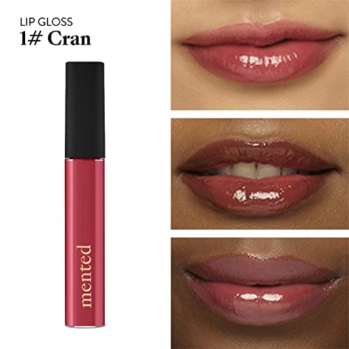 Mented Cosmetics Lip Gloss for Women Tinted Lip Balm Stain, Long Lasting Buildable Moisturizing Lipgloss Lipstick Topper, Made in USA, Cruelty Free Vegan Makeup, #1 Cran