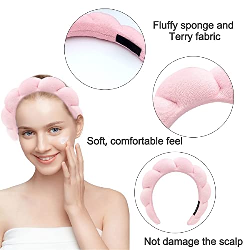 Headband for Spa, Makeup Removal, Shower, and Skincare - Sponge Headband (White)