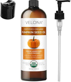 velona Pumpkin Seed Oil USDA Certified Organic - 16 fl oz | 100% Pure and Natural Carrier Oil | Unrefined, Cold Pressed | Cooking, Face, Hair, Body & Skin Care | Use Today - Enjoy Results