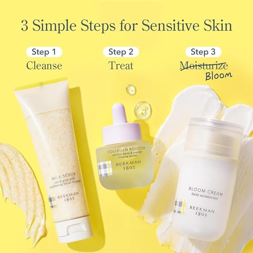 Beekman 1802 Milk Scrub Oat + Goat Milk Exfoliating Face Cleanser - Fragrance Free - With Oat Milk & Jojoba Beads - Skin Barrier & Biome Safe - Good for Sensitive Skin - Cruelty Free