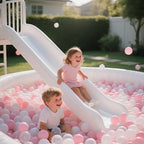 GOGOSO Ball Pit Balls for Toddler, Baby Plastic Playballs Kids Soft Pastel Pelotas Non-Toxic BPA-Free 2pink+White+Clear 200 Balls