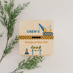 Wooden Piggy Bank for Kids and Adults, Personalized Gift Handmade in USA by BloomOwl, Custom Piggy Bank, Personalized Banks for Kids, Gifts for Baby Boys and Girls (Construction- Navy)