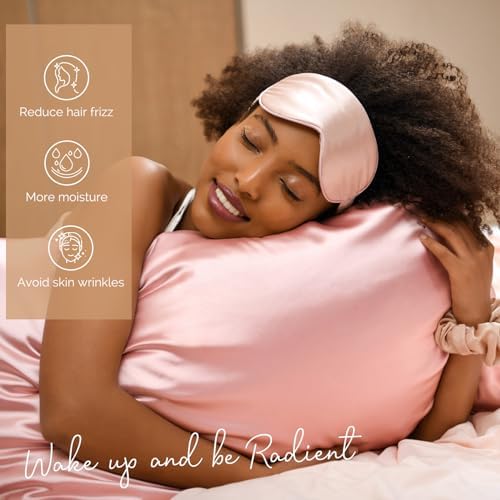 Yanibest Satin Pillowcase, Silk Pillow Cases for Hair and Skin with Zipper, Standard Pillow Cases Set of 2 for 20"x26", Exquisite Packaging for Women Men