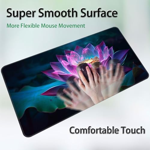 for MTG Game Playmat, for Magic TCG Rubber Play mat,Tabletop Card Playmats with Smooth Surface,Trading Card Inked Game Mat,Battle Game,Colorful Glowing Lotu