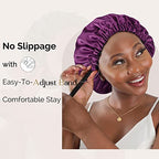 YANIBEST Double Layer Satin Bonnet Silk Bonnet Adjustable Hair Bonnet for Sleeping Hair Bonnets for Women Curly Natural Hair
