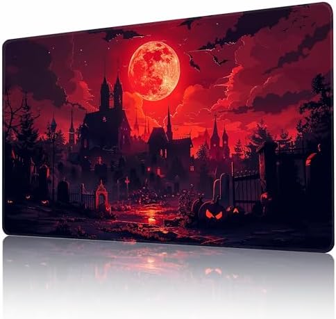 MTG Playmat Non-Slip Rubber Backing Printing Commander Board Game Desk Mat Duel Mat TCG PTCG Playmat 24x14 inches and Free Storage Bags (Castle 2)