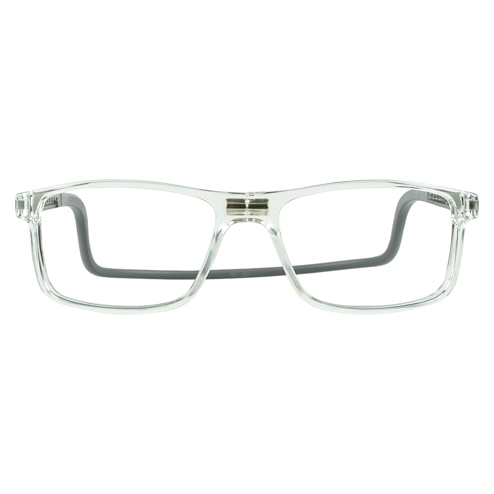 Clic Magnetic Reading Glasses for Men or Women, Soft Foldable Band, Computer Readers, Barat (M-XL, Clear, 1.50 Magnification)