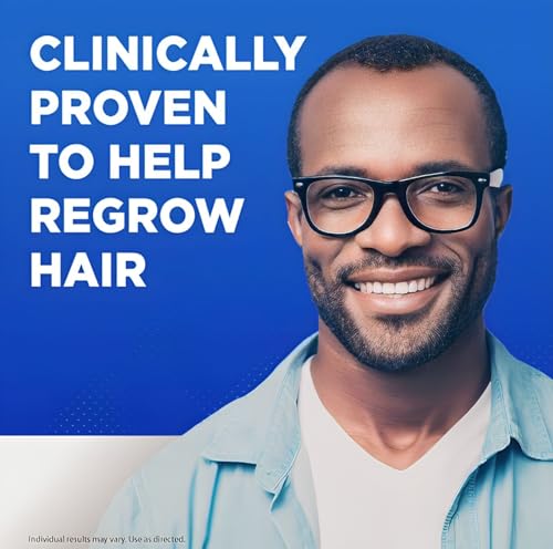 Hair Regrowth Treatment Minoxidil Foam for Men, 2.11 oz, 6 Count (6 Month Supply) - Exclusive 2 MicroFiber Cleaning Cloths and Comb Included, Clear