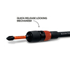 Klein Tools 31089 12-Inch Dual-Lock Extension, 1/4-Inch Hex Shank Impact Bit Holder, Quick-Release Locking Mechanism with Secondary Twist Lock, Compatible with Impact Drivers and Drills