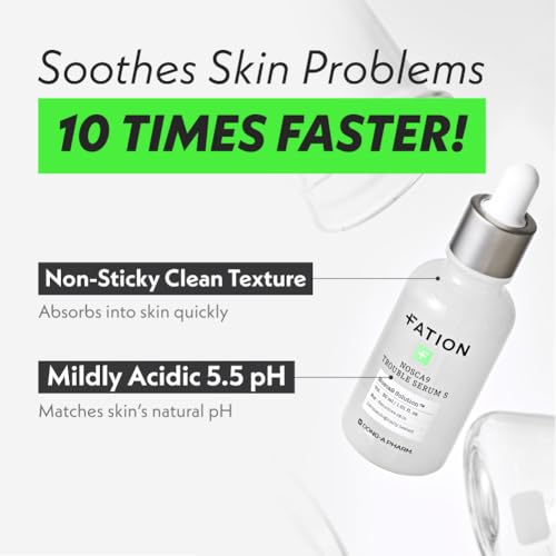 NOSCA9 Trouble Serum S - Rapid Hydrating Calming Serum with 5-Layer Ceramide Complex &Fresh Centella Asiatica, Advanced Barrier Repair for Sensitive & Acne-Prone Skin