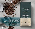 Tarmo Coffee | ACTIVE BLEND - Low Acid Coffee, Vietnamese Coffee, Robusta & Arabica Blend, Premium Whole Bean, Medium Roast, 12 Oz Bag
