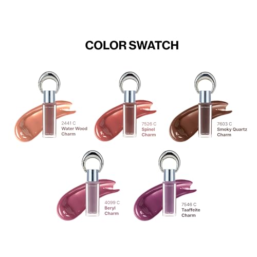 ENTROPY Makeup 2-in-1 Charm Shiny Glowy Lip & Cheek Gloss Tint Keychain, High Pigment Long Lasting Lip Color & Plumping Gloss, C10 Taaffeite Charm