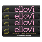 Natural Lip Butter Lip Balm - Ginger Lemon - Pure Enough to Eat - Made With Just 6 Vegan Ingredients - 100% Natural & Organic Moisturizing Lip Care for All Day Hydration (4-Pack)