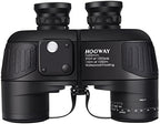 Waterproof Military 7x50 Marine Binoculars,Hooway Binoculars with w/Internal Rangefinder & Compass for Navigation,Boating(Black)