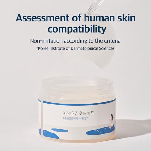 ROUND LAB Birch Juice Moisturizing Pad 80pcs, Hydrating and Soothing Facial Pads, Triple-Layer Toner Pads with Birch Sap and Hyaluronic Acid, Cooling for Sensitive Skin, Non-Sticky, Korean Skin Care