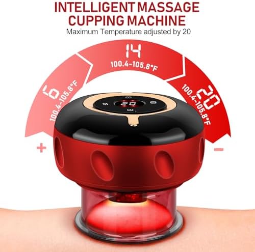 4 in 1 Smart Cupping Therapy Massager Set Massage Red Light Therapy Suitable for All Parts of The Body to Relief Pain Blood Circulation and Tight Skin Cupping Massage Therapy Tool