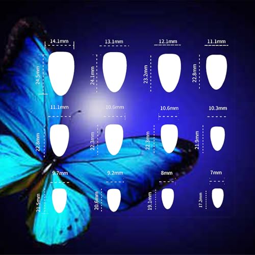 3D Butterfly Wings Press on Nails Green Gradient False Nails Black Curve Line Gel Glue on Nails Medium Almond Glossy Pink Ombre Acrylic Fake Nails Sparkly Powder Stick on Nail for Coquette Women 24Pcs