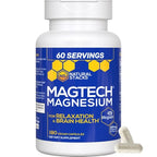 MagTech Magnesium Supplement - 3 Forms of Magnesium: Magtein L-Threonate, Glycinate & Taurate - 200mg Chelated Magnesium Complex - Supports Relaxation & Brain Health - 180 Capsules
