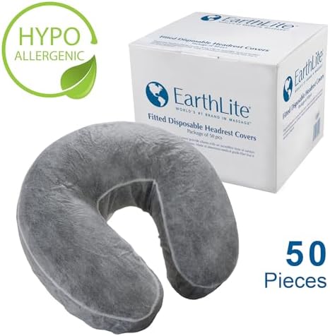 EARTHLITE Fitted Disposable Face Cradle Covers – Medical-Grade, Soft, Non-Sticking Massage Headrest Covers for Massage Tables & Massage Chairs (50 count)