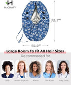 Satin Lined Scrub Cap for Women Extra Large Long Hair Surgical Nurse Cap 4 Buttons