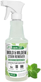 Mighty Mint Mold & Mildew Stain Remover Spray, Rapid Clean for Bathroom, Kitchen, Hard Water, Outdoors, Natural Peppermint Scent, 16oz