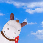 iPlay, iLearn Bouncy Pals White Hopping Horse, Inflatable Bouncing Animal Hopper Toy W/Pump, Plush Ride on Bouncer, Indoor Outdoor Birthday Gifts for 18 24 Month 2 3 4 5 Year Old Toddler Kid Boy Girl