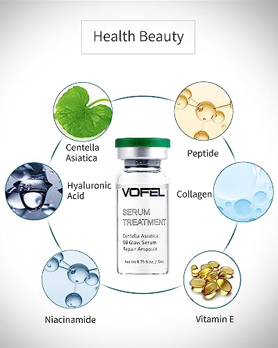 Centella Asiatica Serum for Face with Hyaluronic Acid Repair and Centella Serum for Face Moisturizer 0.35 oz 4 Vials Serum Ampoule Set (4pc repair kit)