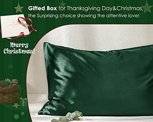 Yanibest Satin Pillowcase, King Size Pillow Cases Set of 2 - Silk Pillow Cases for Hair and Skin with Zipper, Silk Pillow Cases King for 20"x36", Exquisite Packaging for Women Men