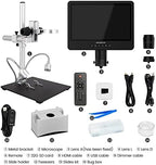 Andonstar AD249S-M 10.1 Inch HDMI Digital Microscope 2000x for Adults, 3 Lens 2160P UHD Video Record, Soldering Microscope for Electronics Repair, Error Coins, Pro Boom Arm Stand, Windows Compatible