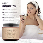Magnesium Cream for Sleep, Muscle Soreness & Cramps Relief with Hemp Seed Oil, Vitamin E, Shea Butter - Topical Magnesium Lotion for Calm & Relaxation - Unscented - 4fl oz - Made in Canada