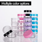 5 Gram Sample Containers with Lids, 200 Count 5ML Sample Jars, Empty Cosmetic Containers with Lids, Small Makeup Travel Containers for Glitter, Lotion, Cream, Beads, with Labels, Mini Spatulas