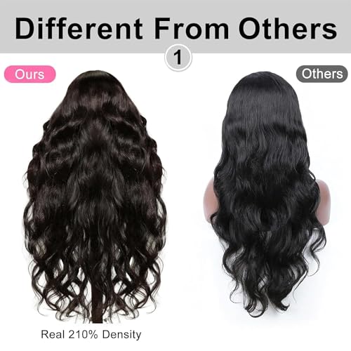 Arabella Glueless Lace Front Wigs Human Hair 13x4 Tiny Knots Real Pre Bleached Body Wave Wigs Human Hair 210% Density Upgraded Body Wave(20inch, 13x4 Body Wave Wig)