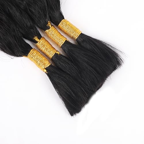 Super Wave Bulk Human Hair For Braiding No Weft 100g (1Pack-4PCS) Wet and Wavy Human Braiding Hair 100% Virgin Human Hair Super French Human Bulk Hair For Boho Braids (Super Bulk 20 Inch)
